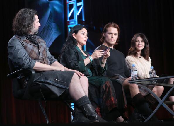 Ronald D. Moore, Diana Gabaldon, Sam Heughan, and Caitriona Balfe.