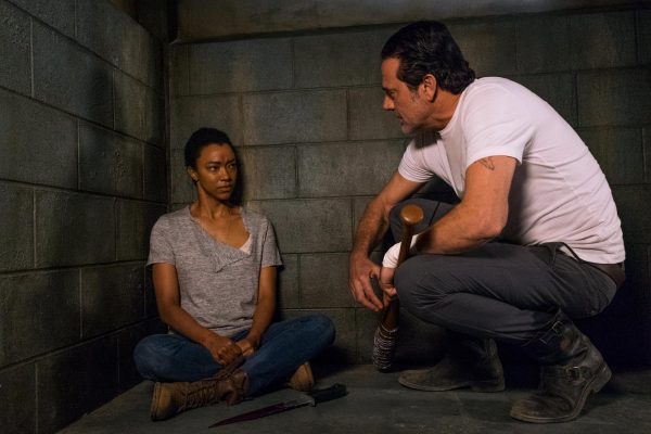 Sonequa Martin-Green as Sasha Williams, Jeffrey Dean Morgan as Negan - The Walking Dead _ Season 7, Episode 15 - Photo Credit: Gene Page/AMC