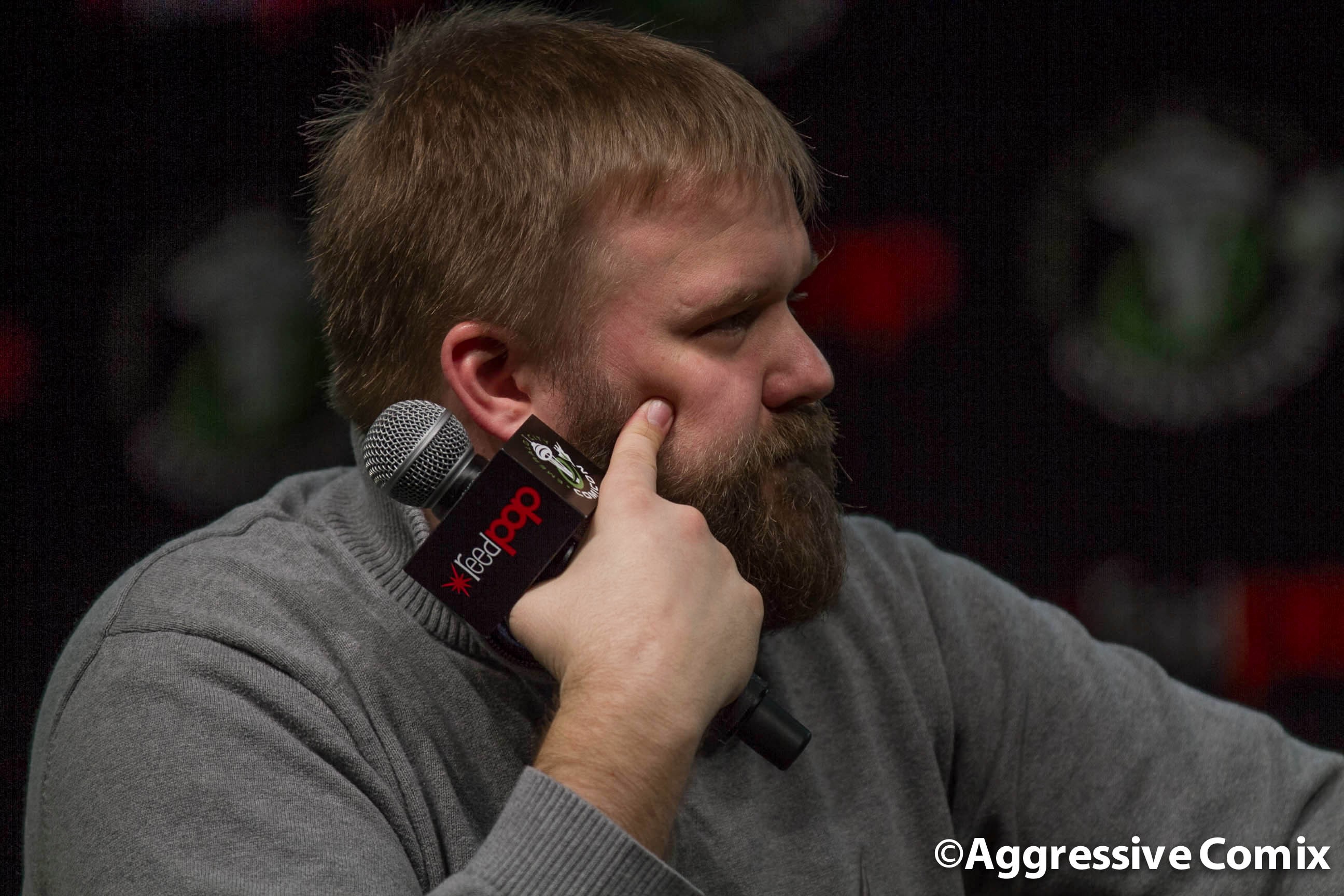 The Walking Dead creator (and moderator for this panel) Robert Kirkman.