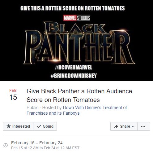 Facebook Bans Group Responsible For 'Black Panther' Rotten Tomatoes Plan