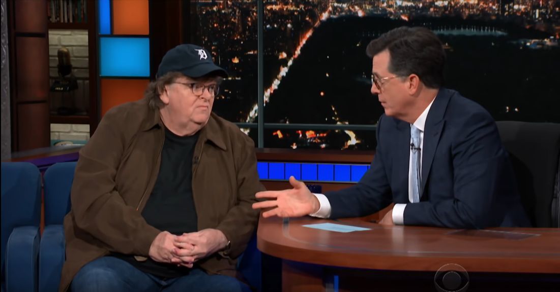 Michael Moore, Jon Stewart Stop by The Late Show with Stephen Colbert