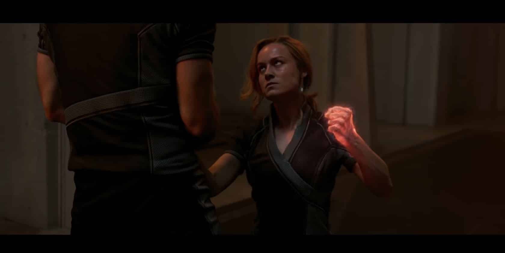 Brie Larson Made Buttons to Give Out on 'Captain Marvel' Set