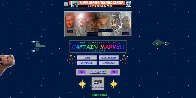 ‘Captain Marvel’ Website Echos Angelfire and Geocities in 90’s Style