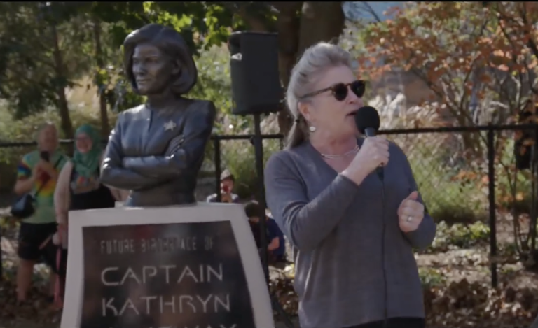 Kate Mulgrew Visits “Star Trek” Captain Janeway Statue