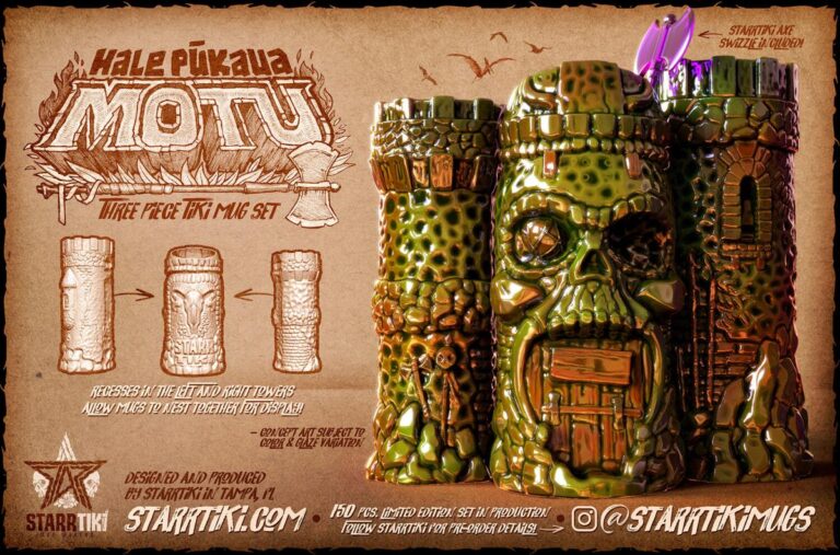 You Have GOT to See StarrTiki’s Hale Pūkaua Motu Mug Set!