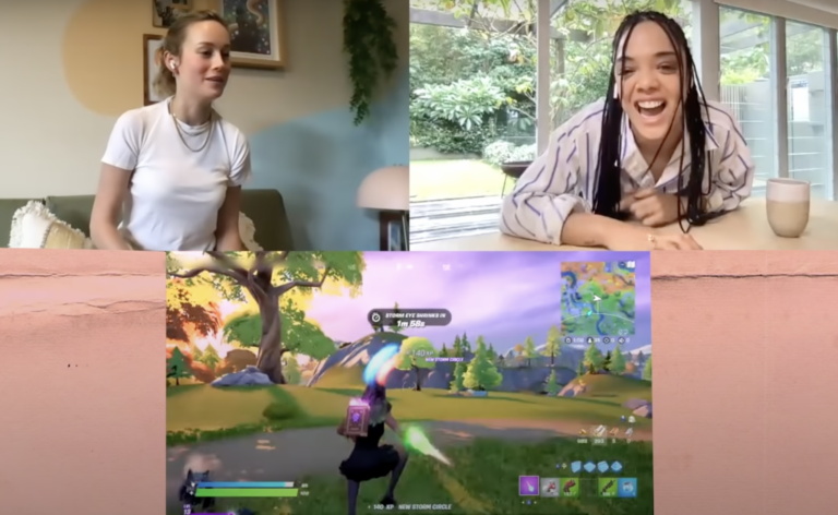 Watch Brie Larson Teach Tessa Thompson to Play Fortnite